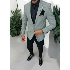 Costum barbati slim fit sacou pantaloni vesta cravata batista 13195 imagine