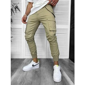 Pantaloni de trening cargo kaki conici 3157 O3-1.1 imagine