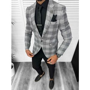 Sacou barbati slim fit gri 3094 129-5 imagine