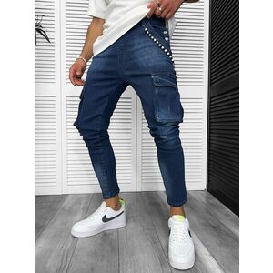Blugi barbati conici albastri cargo 13335 O2-2.2 imagine