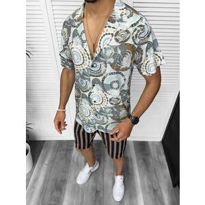 Compleu de vara camasa imprimeu + pantaloni 13225 imagine