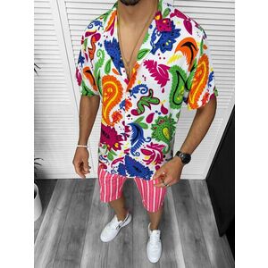 Compleu de vara camasa imprimeu + pantaloni 13223 imagine
