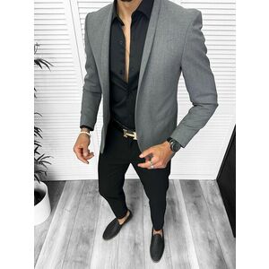 Costum barbati slim fit sacou pantaloni camasa 13199 imagine