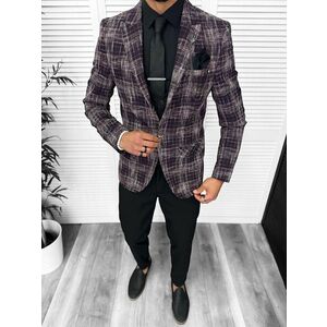Costum barbati slim fit sacou pantaloni vesta cravata batista 13201 imagine