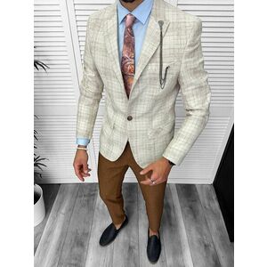 Costum barbati slim fit sacou pantaloni vesta cravata batista 13205 imagine