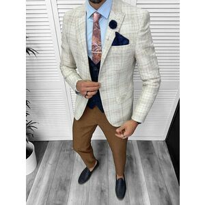 Costum barbati slim fit sacou pantaloni vesta cravata batista 13208 imagine
