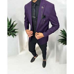 Sacou barbati slim fit mov 13242 41-1.1 imagine