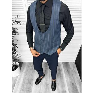 Vesta barbati eleganta slim fit cu dungi 13262 imagine