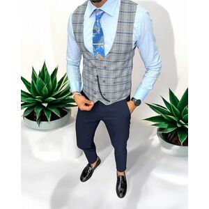 Vesta barbati eleganta slim fit in carouri 13264 imagine