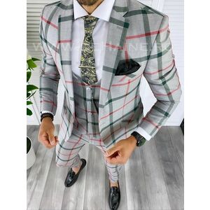 Costum barbati slim fit (PANTALONI + VESTA) 5363 D3-3.4 imagine