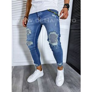 Blugi barbati conici albastri B6016 D4-5.1 imagine