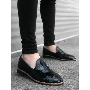 Mocasini barbati negri tapla subtire piele eco comozi 12221 N3.N4-1 imagine