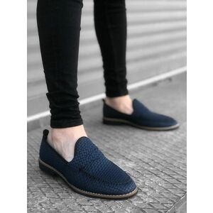 Mocasini barbati albastri tapla subtire piele eco comozi 12219 N0-3 imagine