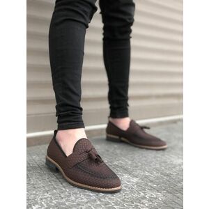 Mocasini barbati maro tapla subtire piele eco comozi 12217 N15-3 imagine