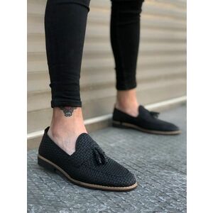 Mocasini barbati negri tapla subtire piele eco comozi 12216 N2-3 imagine