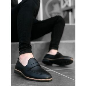 Mocasini barbati negri tapla subtire piele eco comozi 12220 N1–1 imagine