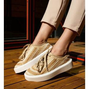 Sneakers dama Reinbou Bej imagine