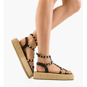 Sandale dama Straw Negre imagine