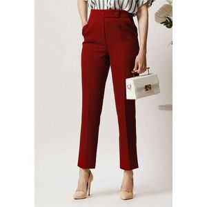 Pantaloni Moze office din stofa bordo cu dunga si buzunare imagine