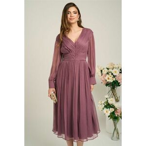 Rochie Leonard Collection eleganta din matase lila imagine