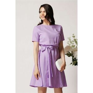 Rochie DY Fashion din viscoza lila cu cordon in talie imagine