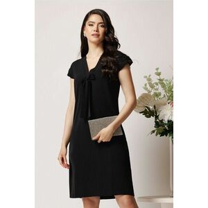 Rochie DY Fashion din triplu voal neagra cu funda la decolteu imagine