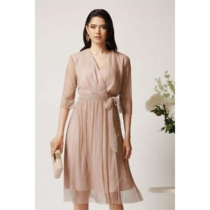 Rochie din voal rose cu lurex auriu- Ella Collection Argentina imagine