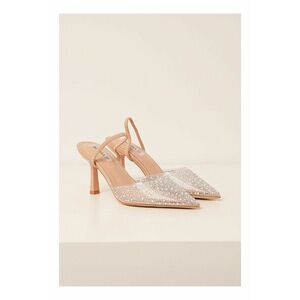 Pantofi nude transparenti accesorizati cu strasuri pe varf imagine