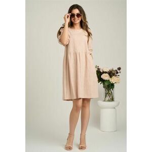 Rochie scurta bej din ghipura in clos cu motive florale imagine