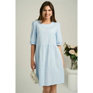 Rochie scurta bleu din ghipura in clos cu motive florale imagine