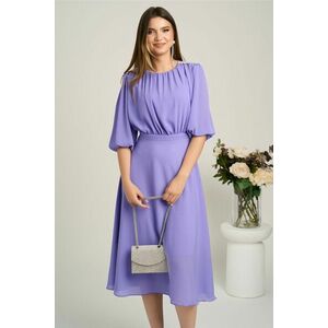 Rochie DY Fashion midi lila in clos din voal cu accesorii pe umeri imagine