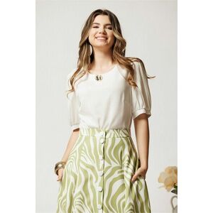 Bluza alba din viscoza cu croi drept imagine