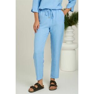 Pantaloni vaporosi bleu din viscoza cu elastic in talie- LaDonna imagine