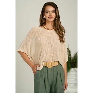 Bluza bej lejera din tricot subtire imagine