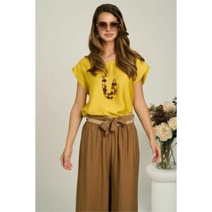 Bluza lejera galben mustar din viscoza cu accesoriu imagine