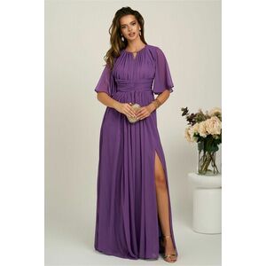 Rochie DY Fashion lunga mov din voal in clos cu crapatura pe picior imagine