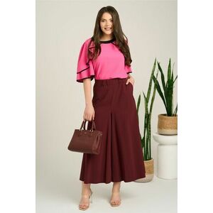 Pantaloni bordo lejeri tip fusta din viscoza cu elastic in talie imagine
