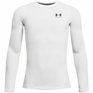 Under Armour COLDGEAR Tricou cu mânecă lungă pentru băieți, alb, mărime L imagine