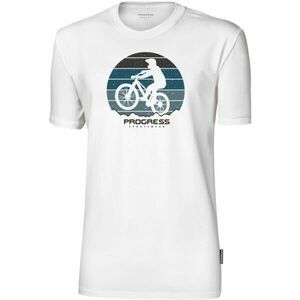 PROGRESS BARBAR BIKER Tricou din fibră de bambus pentru bărbați, alb, mărime imagine