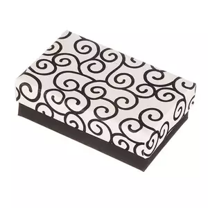 Cutie de cadou pentru set - neagră cu ornamente albe imagine
