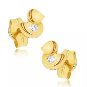 Cercei din aur 14K rață cu zircon clar imagine