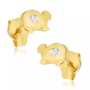 Cercei de aur din aur galben de 14K țestoase cu zirconiu clar imagine