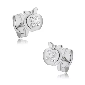 Cercei din aur 14K măr strălucitor cu zirconii imagine