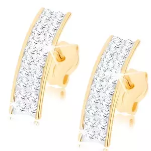 Cercei din aur de 9K cu bandă de cristal Swarovski imagine