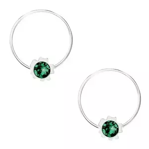 Cercei din argint 925, cerc și floare din cristal verde imagine