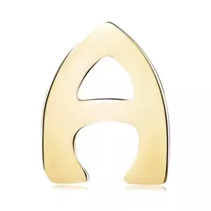 Pandantiv din aur galben de 14K, litera majusculă A, lucioasă cu aspect de oglindă imagine