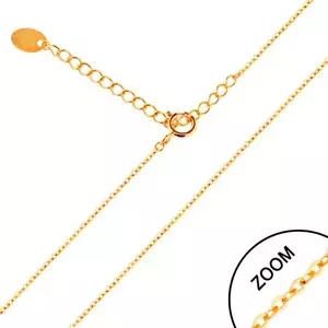 Lanţ realizat din aur galben de 14K - zale ovale lucioase, 450 mm imagine