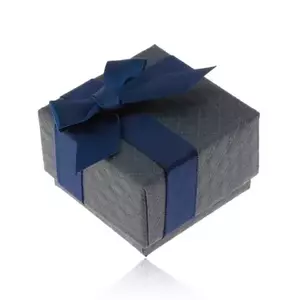 Cutiuță de cadouri pentru inel, pandantiv sau cercei, culoare albastru-închis, fundiță imagine