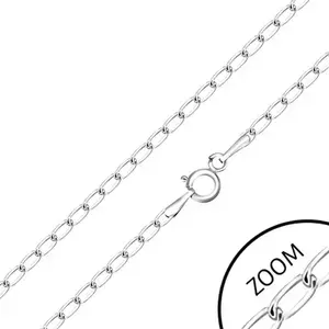 Lanţ realizat din aur alb de 9K, - zale lucioase şi netede, 500 mm imagine