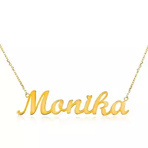 Colier din aur 585 - lanț subțire, pandantiv cu numele Monika imagine